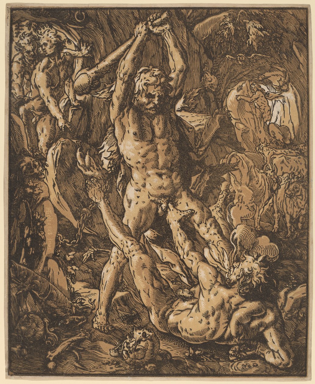 Hércules Matando Cacus de Hendrik Goltzius