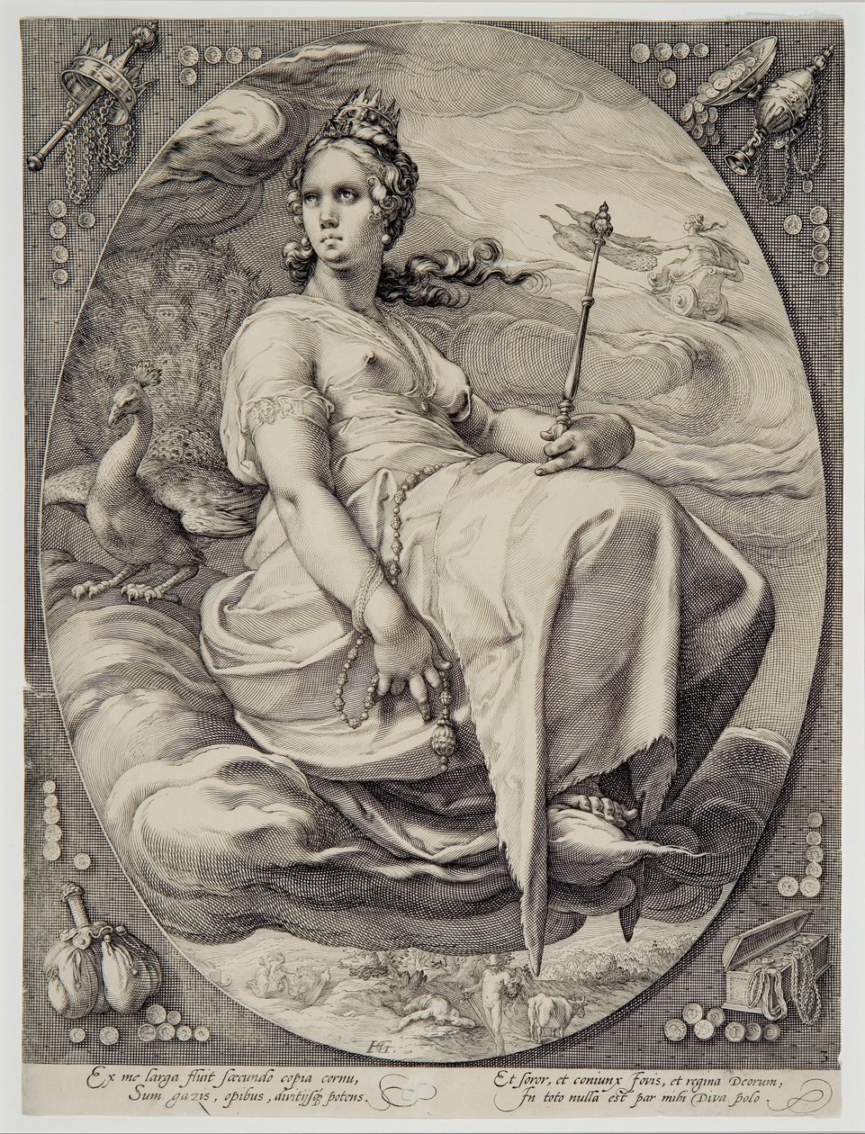 Juno (das Quatro Divindades) de Hendrik Goltzius