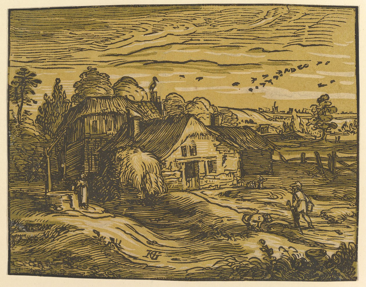 Paisagem com chalé, ca. 1597-98. de Hendrik Goltzius