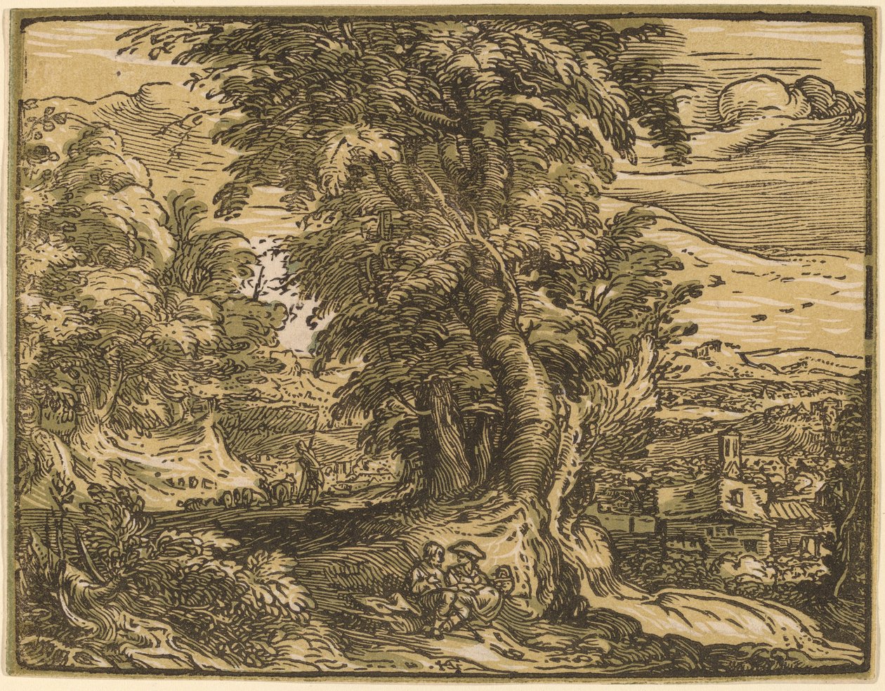 Paisagem com um casal de pastores de Hendrik Goltzius