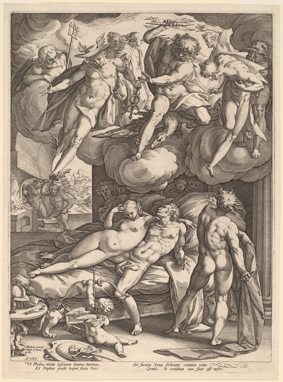 Marte e Vênus surpreendidos por Vulcano de Hendrik Goltzius
