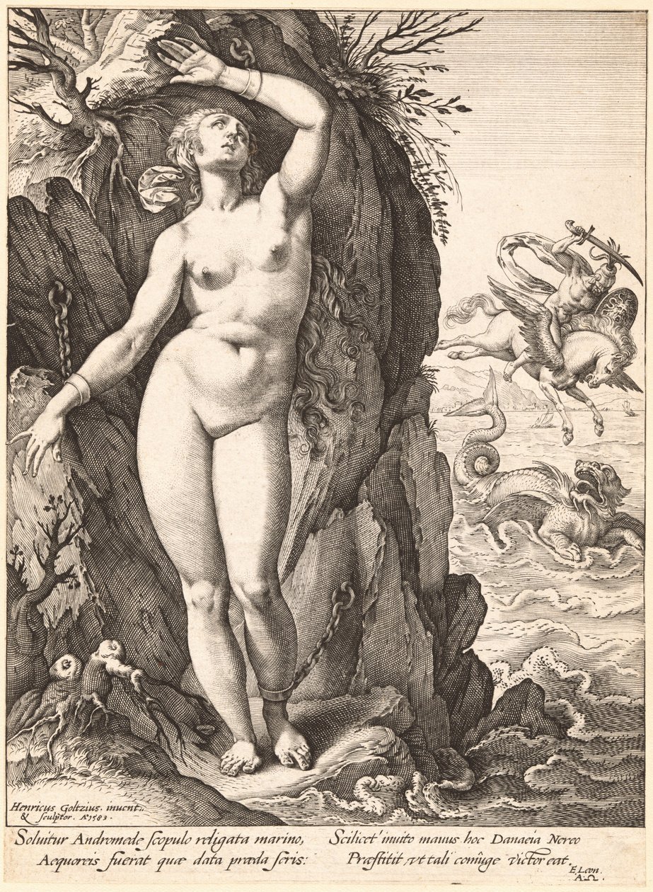 Perseu Libertando Andrômeda de Hendrik Goltzius