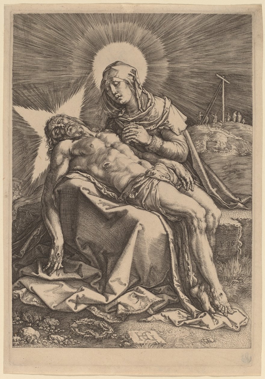 Pietà (A Virgem Dolorosa com o Cristo morto no colo) de Hendrik Goltzius