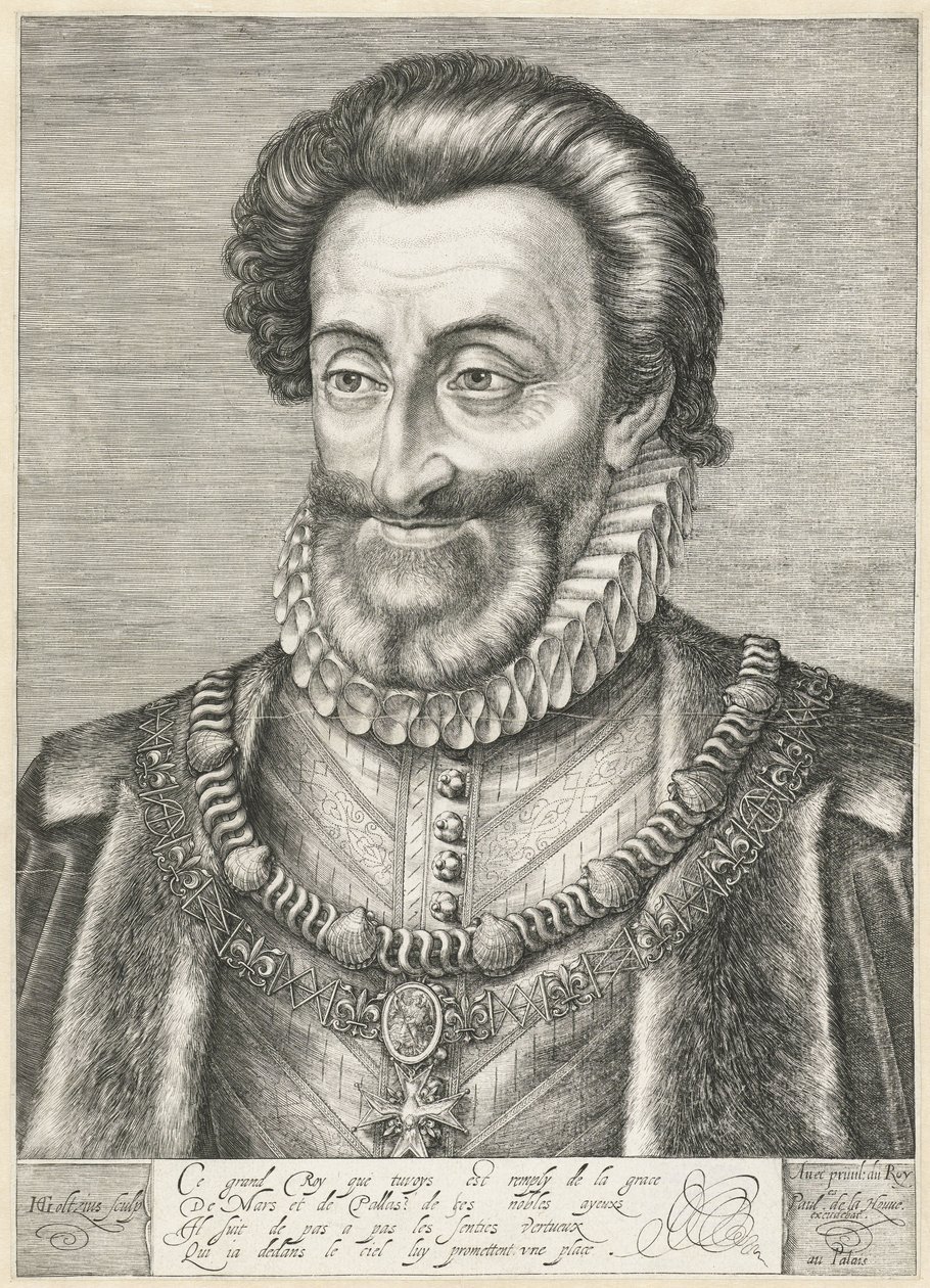 Retrato do rei Henrique IV da França, c.1600 de Hendrik Goltzius