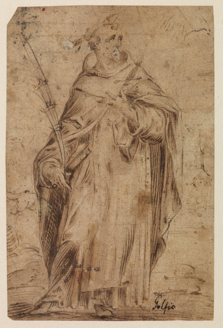 São Pedro Mártir, reto, possivelmente no século XVI de Hendrik Goltzius