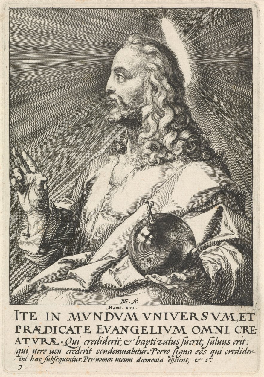 Salvator Mundi, c.1589 (gravura) de Hendrik Goltzius