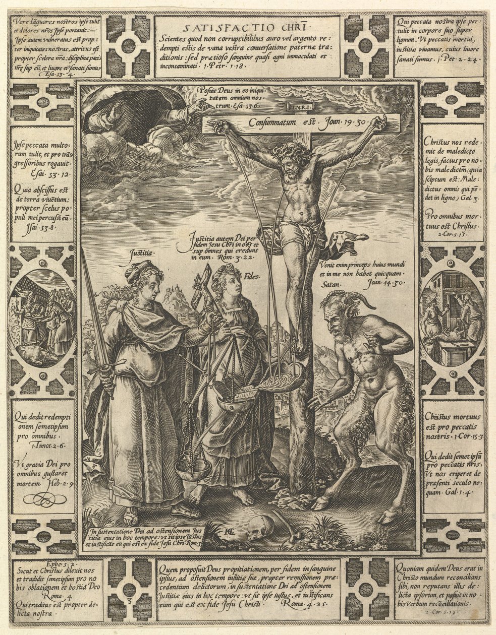 Satisfactio Christi, das alegorias da fé cristã, do cristão e profano Allego .... de Hendrik Goltzius