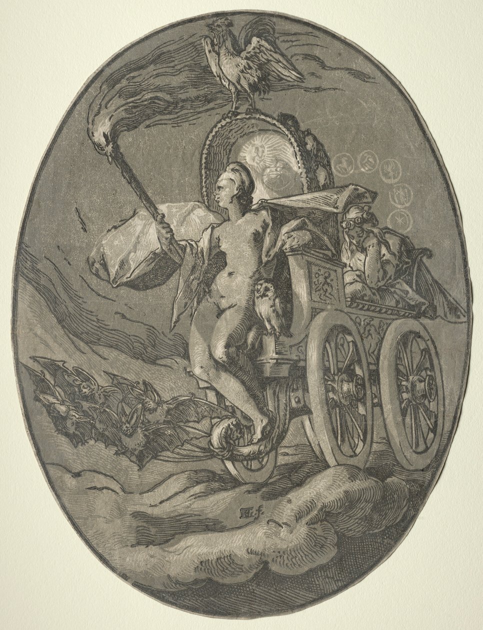 Sete Deidades: Noite Nox, 1588-1590. de Hendrik Goltzius