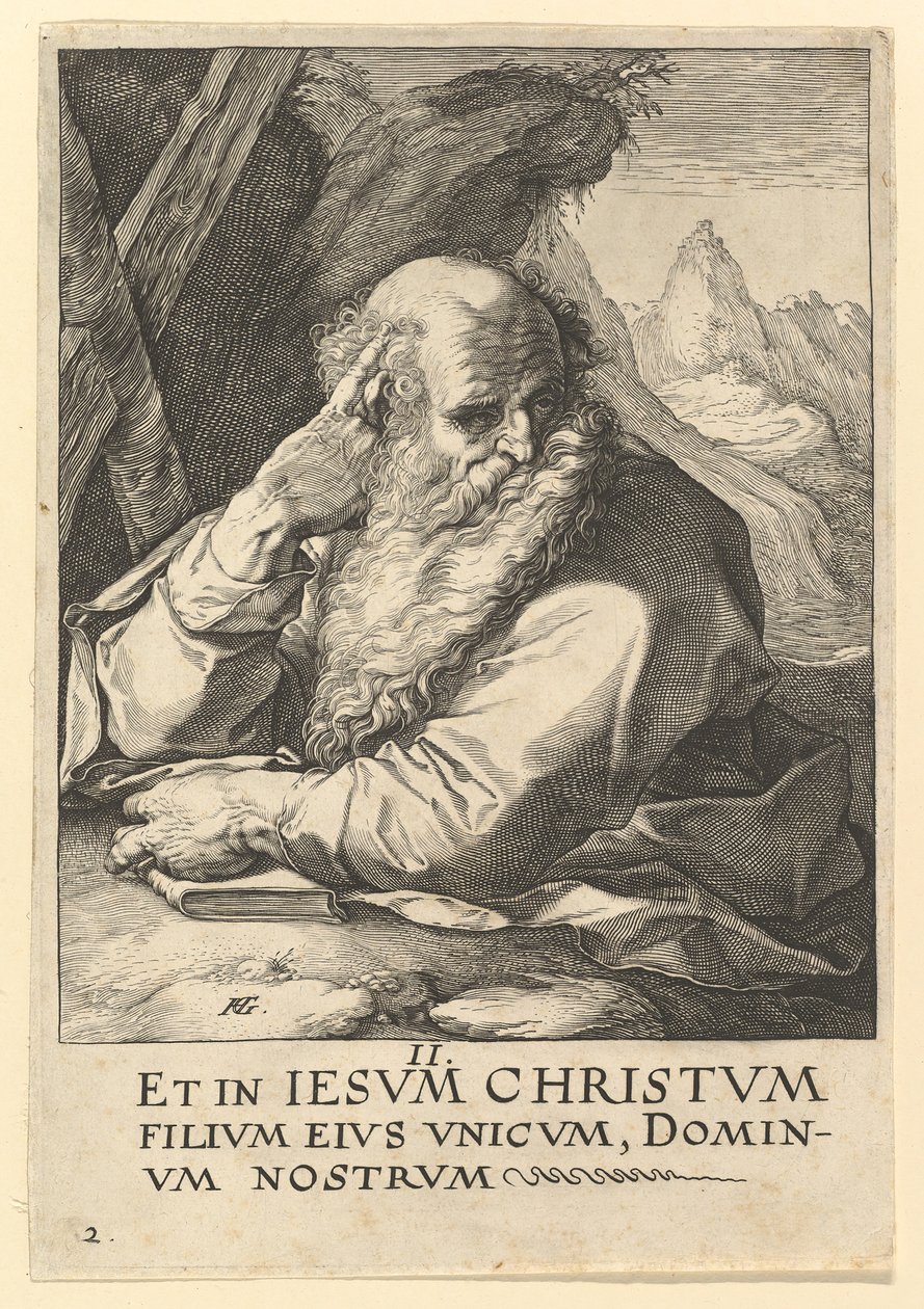 Santo André, de Cristo, os Apóstolos e São Paulo com o Credo, ca. 1589 de Hendrik Goltzius