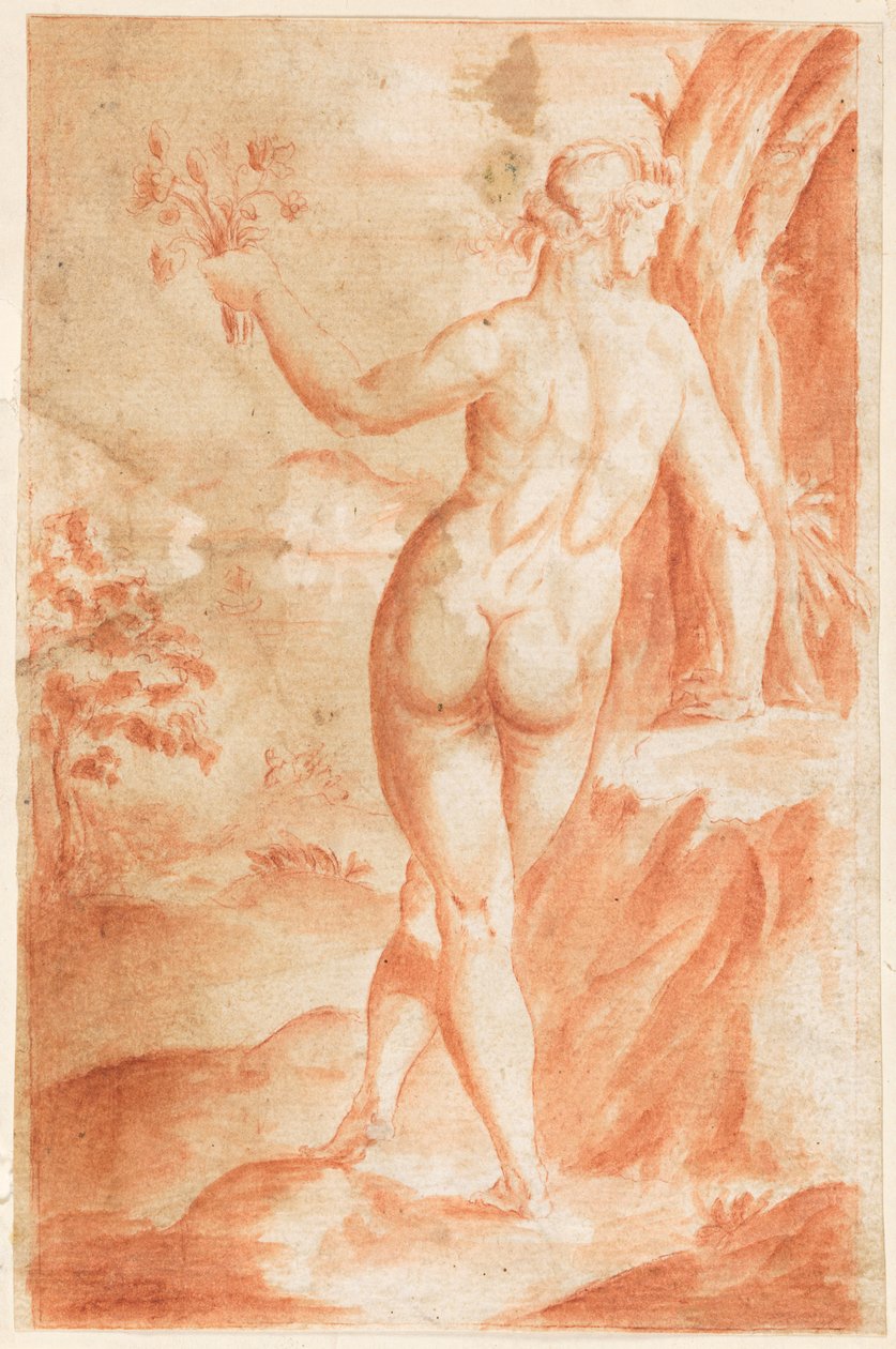 Estudo de uma figura nua ao ar livre de Hendrik Goltzius