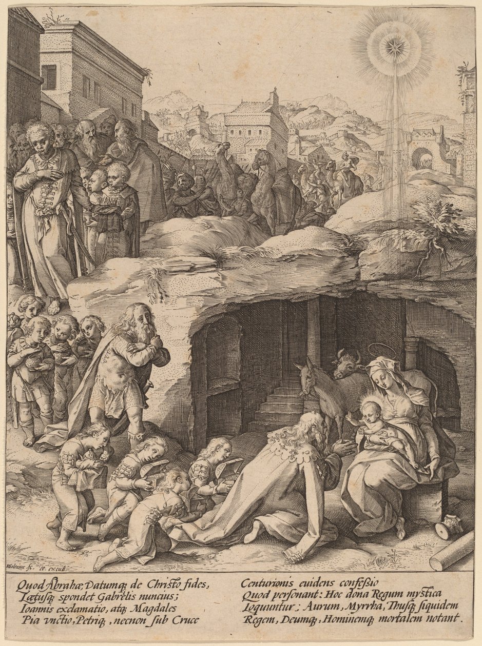 A adoração dos magos de Hendrik Goltzius