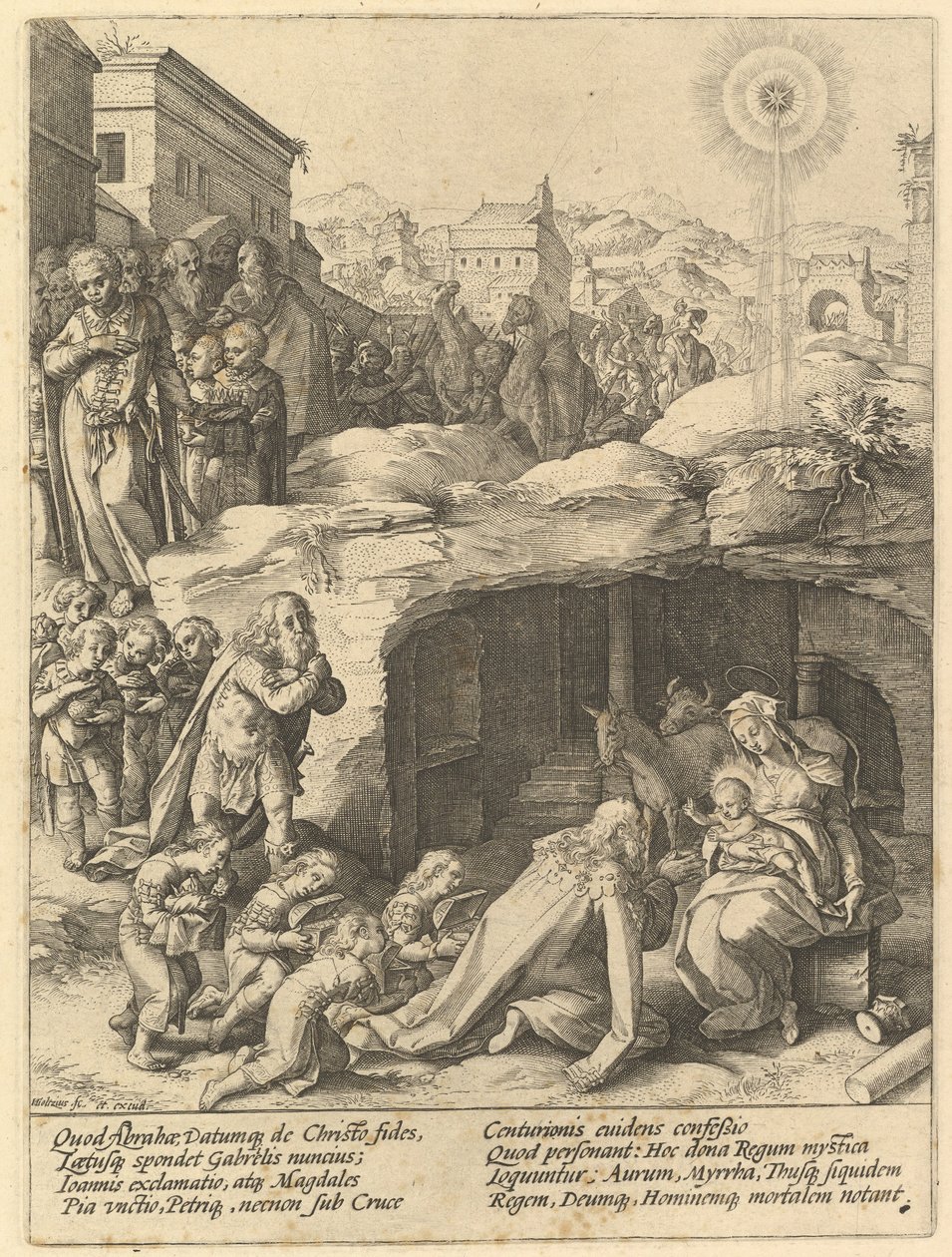 A Adoração dos Magos, ca. 1585 de Hendrik Goltzius