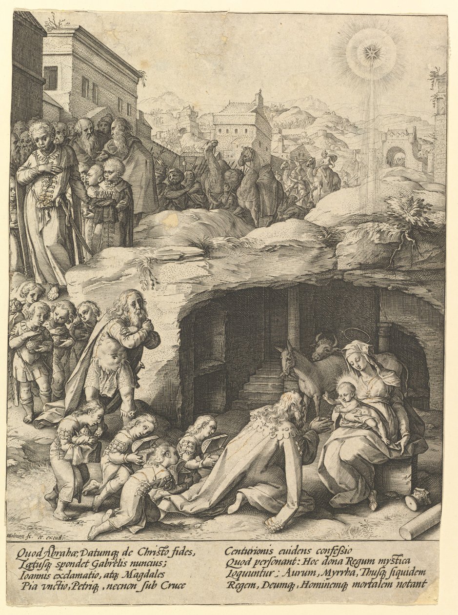 A Adoração dos Magos, ca. 1585 de Hendrik Goltzius