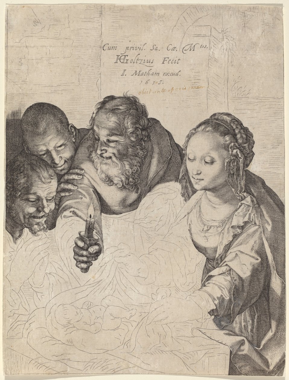 A adoração dos pastores de Hendrik Goltzius