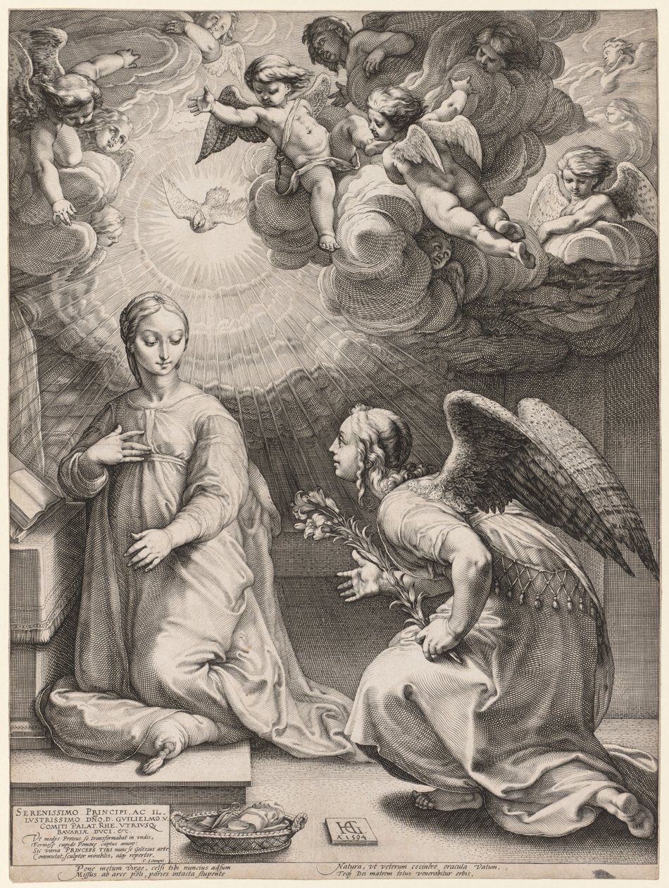 A Anunciação, 1594. de Hendrik Goltzius