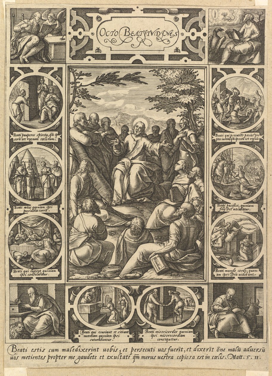 As oito bem-aventuranças, c. 1578. de Hendrik Goltzius