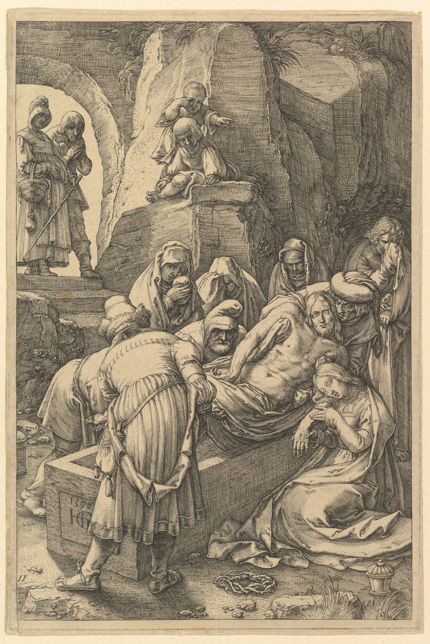 O sepultamento, de A paixão de Cristo, 1596. de Hendrik Goltzius