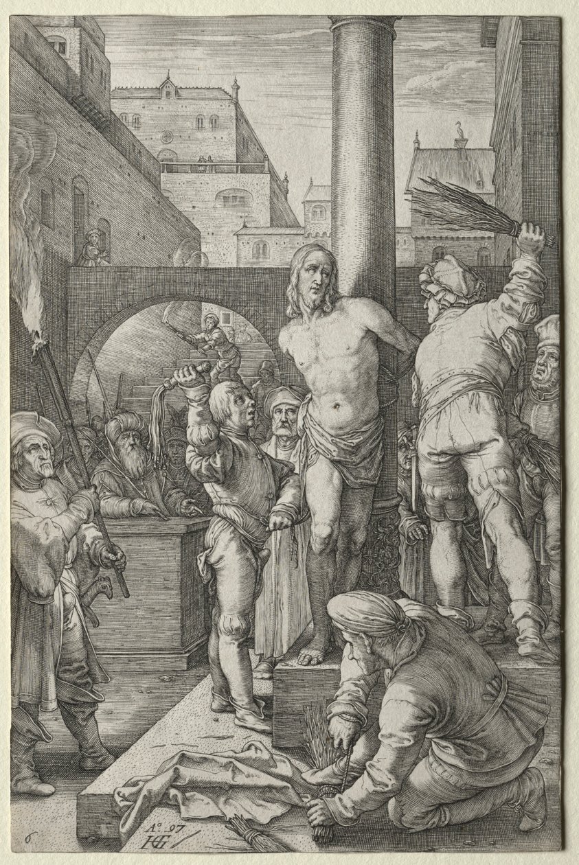 A flagelação da paixão. de Hendrik Goltzius