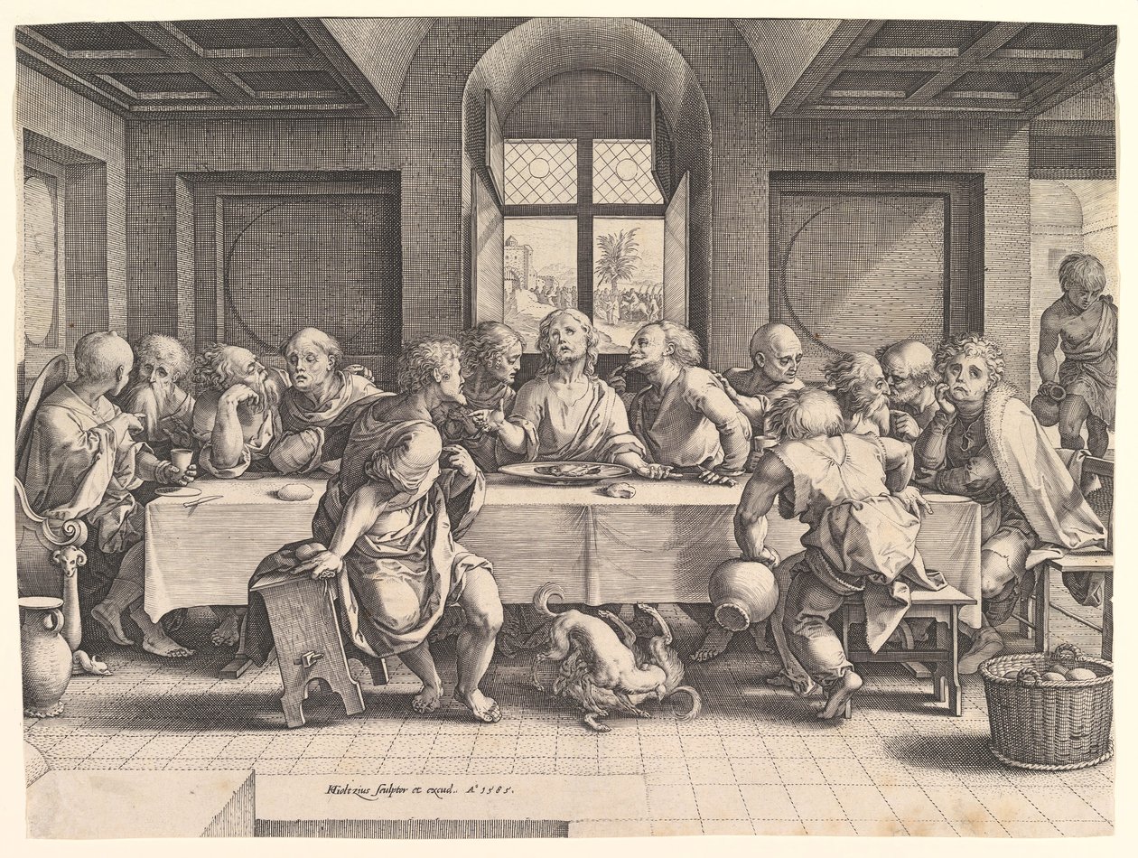 A Última Ceia, 1585. de Hendrik Goltzius