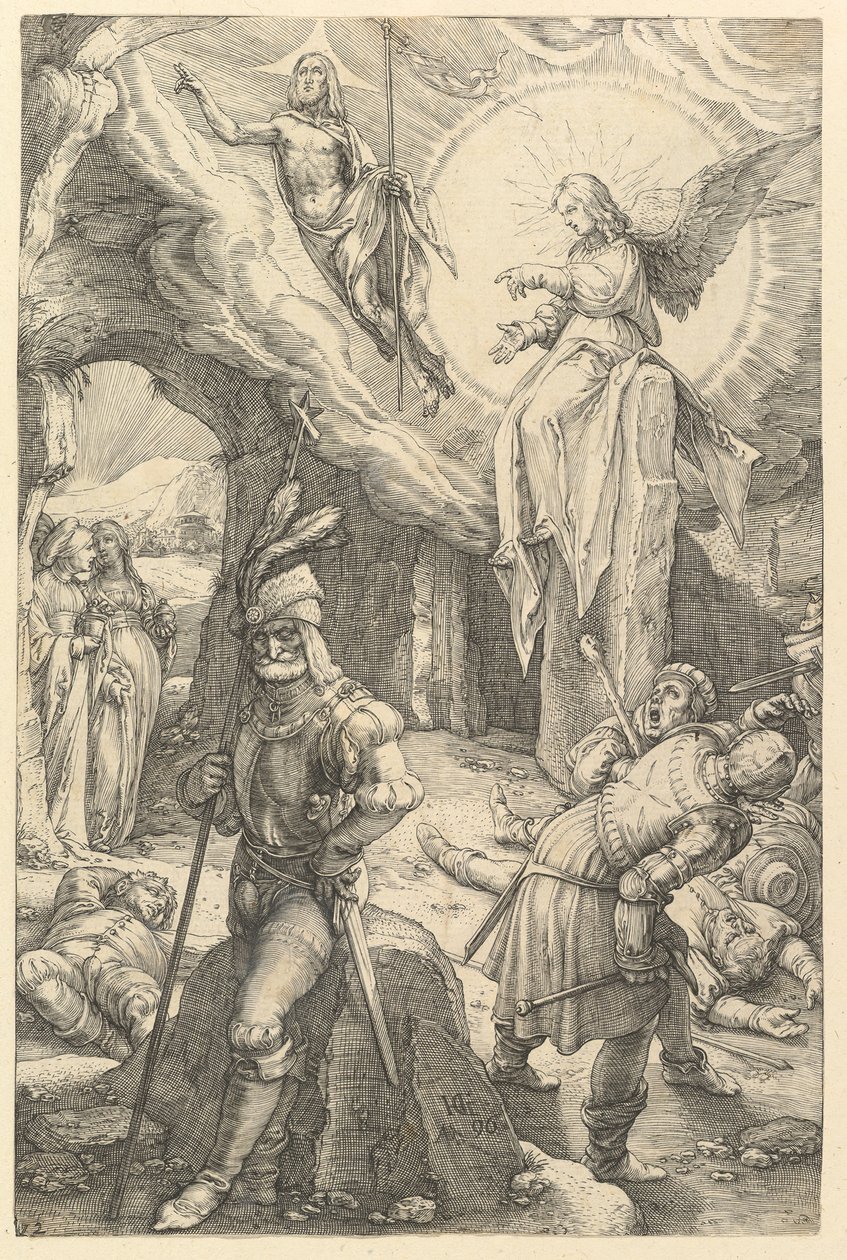 A ressurreição, de A paixão de Cristo, 1596. de Hendrik Goltzius