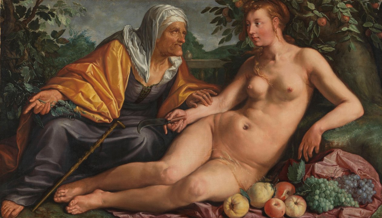 Vertumnus e Pomona, 1613 de Hendrik Goltzius