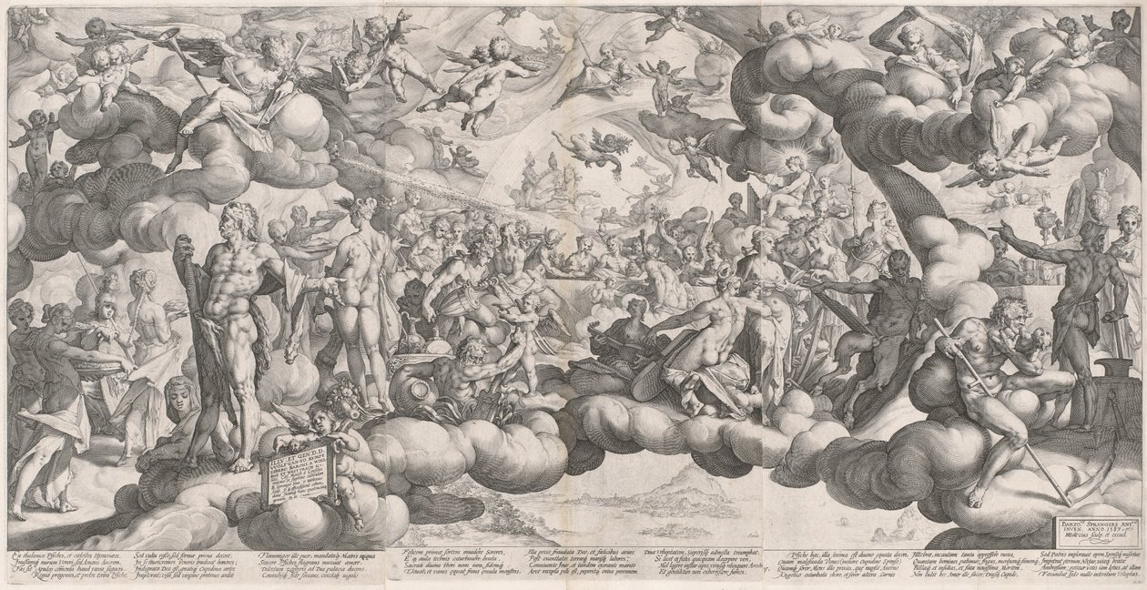 O casamento de Cupido e Psique de Hendrik Goltzius after Bartholomaeus Spranger