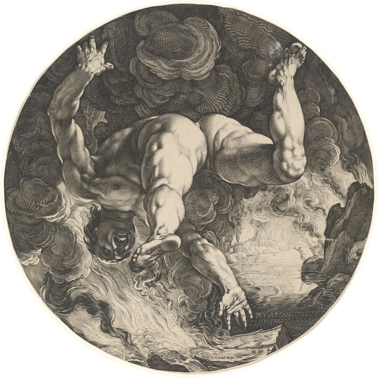 Íxion de Hendrik Goltzius after Cornelis Cornelisz van Haarlem