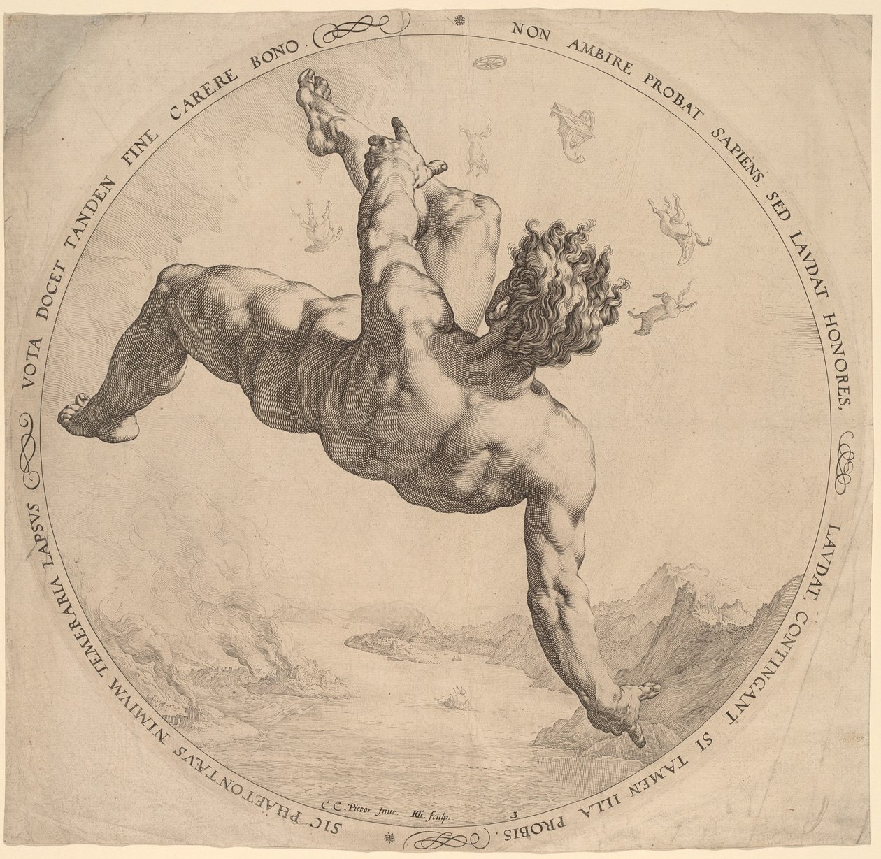 Faetonte de Hendrik Goltzius, after Cornelis Cornelisz van Haarlem