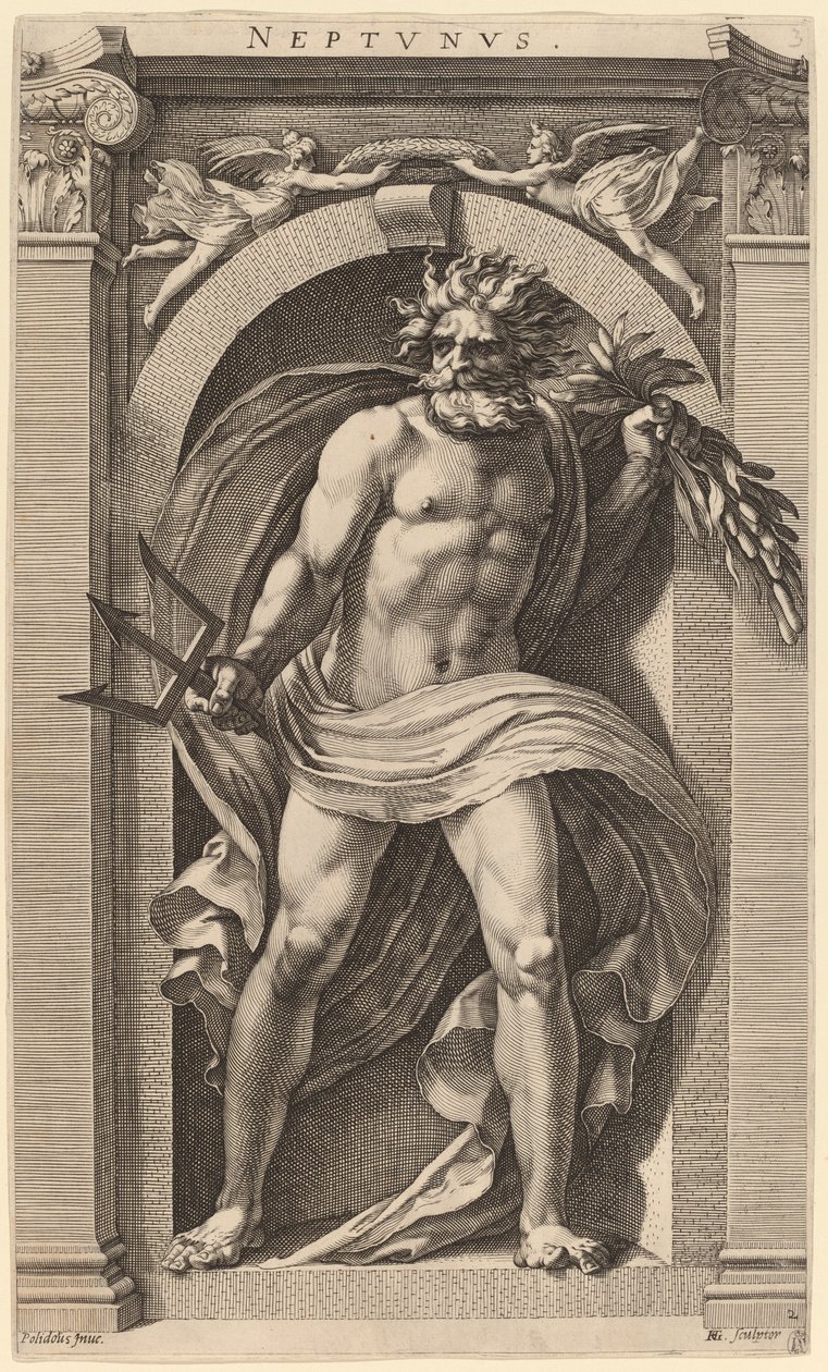 Netuno de Hendrik Goltzius after Polidoro da Caravaggio