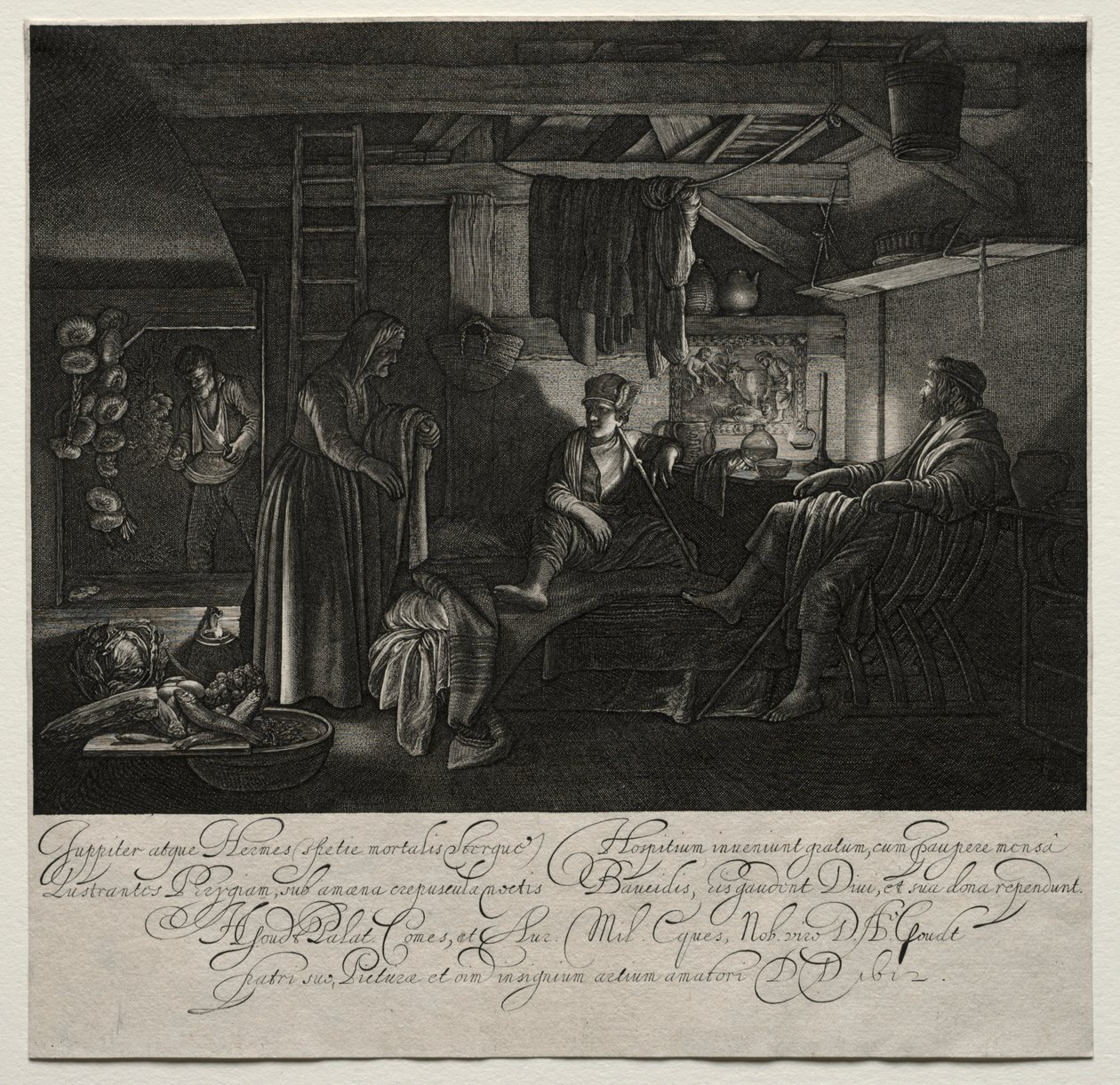 Júpiter e Mercúrio na Casa de Filemon e Baucis. de Hendrik Goudt