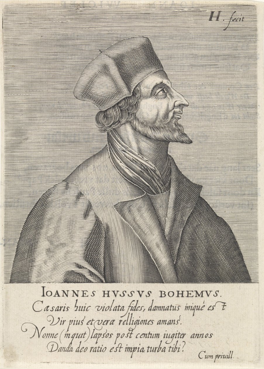 Retrato de John Hus, 1599 de Hendrik Hondius the Elder