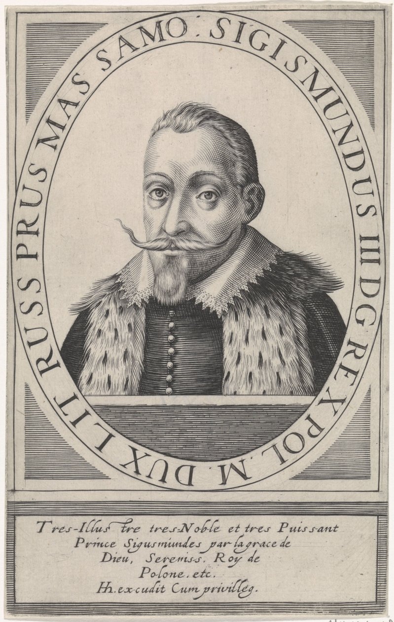 Retrato de Sigismundo III Vasa, Rei da Polônia 1566-1632, 1608 de Hendrik Hondius the Elder