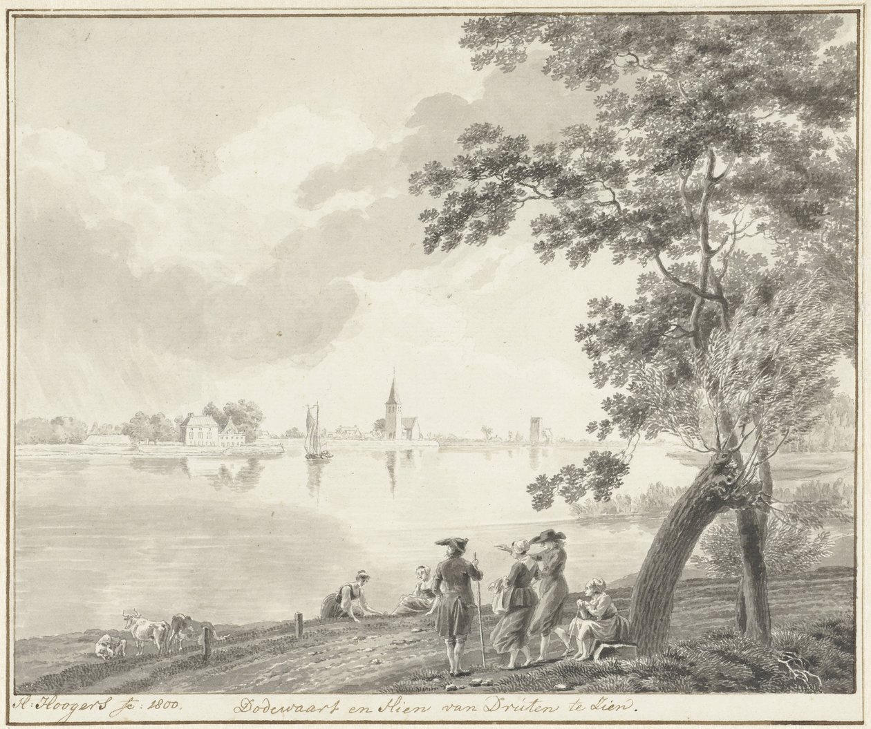 Vista de Dodewaard e Hien de Hendrik Hoogers