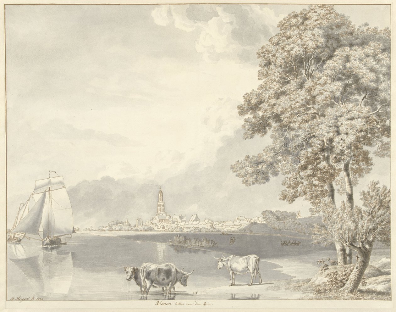 Vista sobre o Reno em Rhenen de Hendrik Hoogers