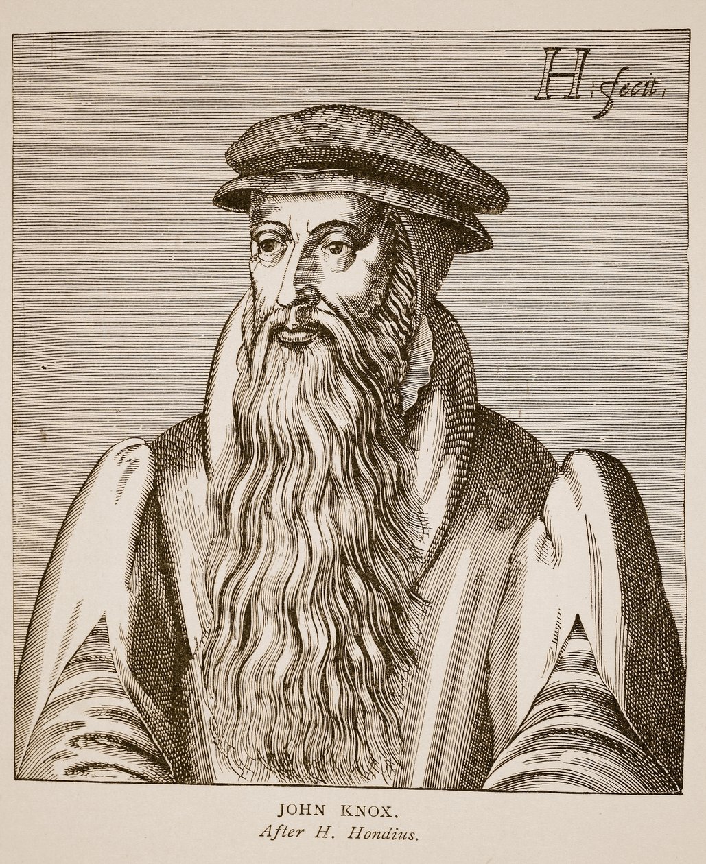 John Knox, de &39;Effigies&39; de Jacobus Verheiden, 1602 (foto sépia) de Hendrik I Hondius