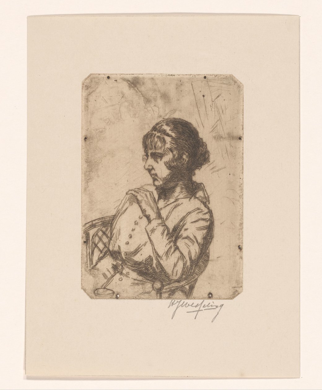 Mulher numa cadeira de Hendrik Jan Wesseling (signed by artist)