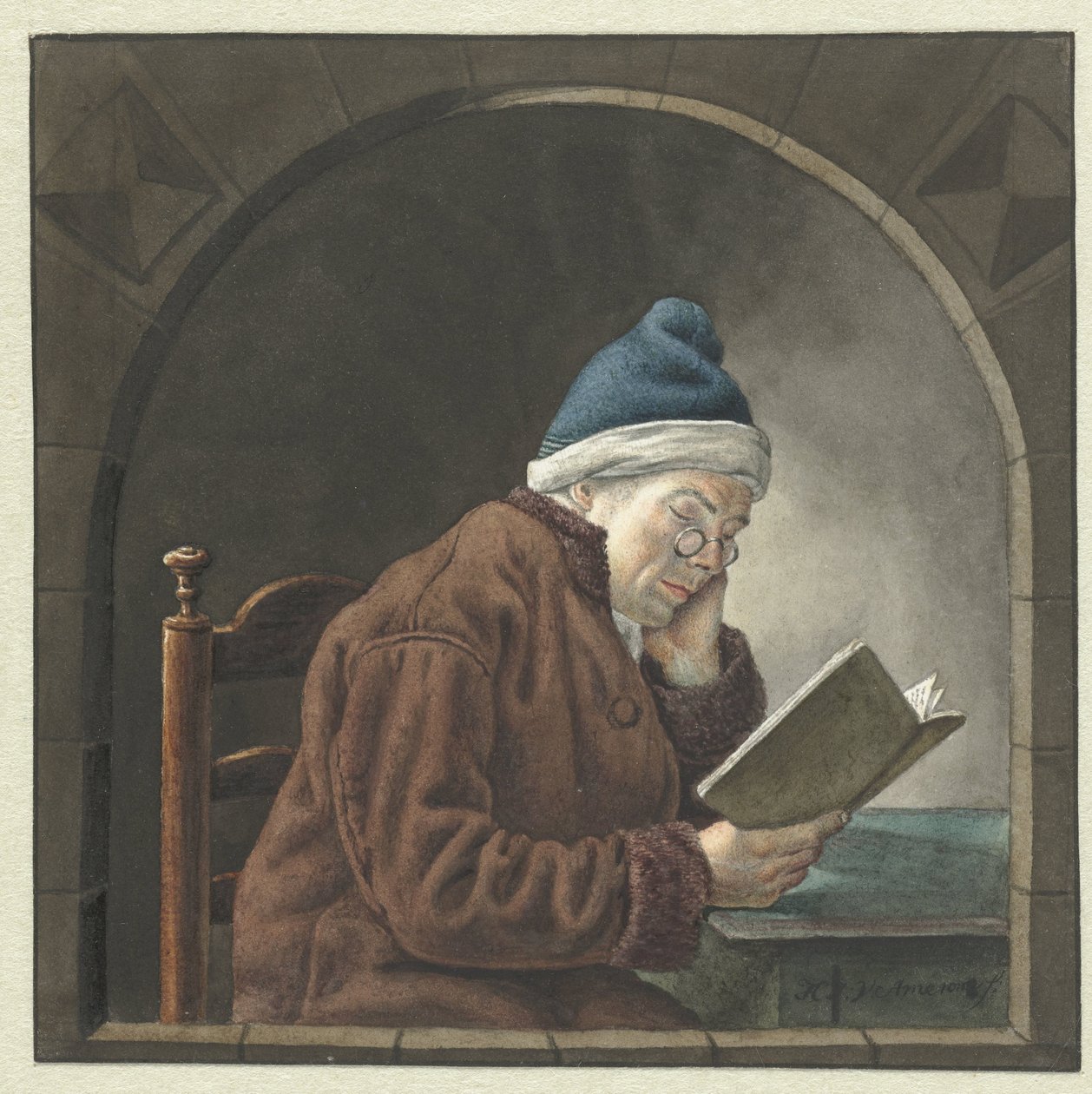 Homem de Leitura de Hendrik Jan van Amerom