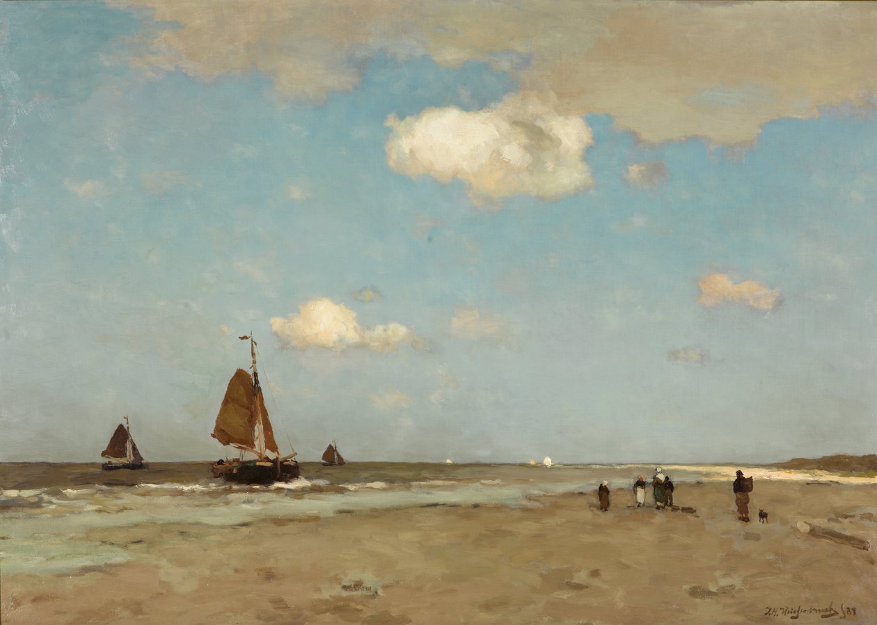 Cena de praia, 1887 de Hendrik Johannes Weissenbruch
