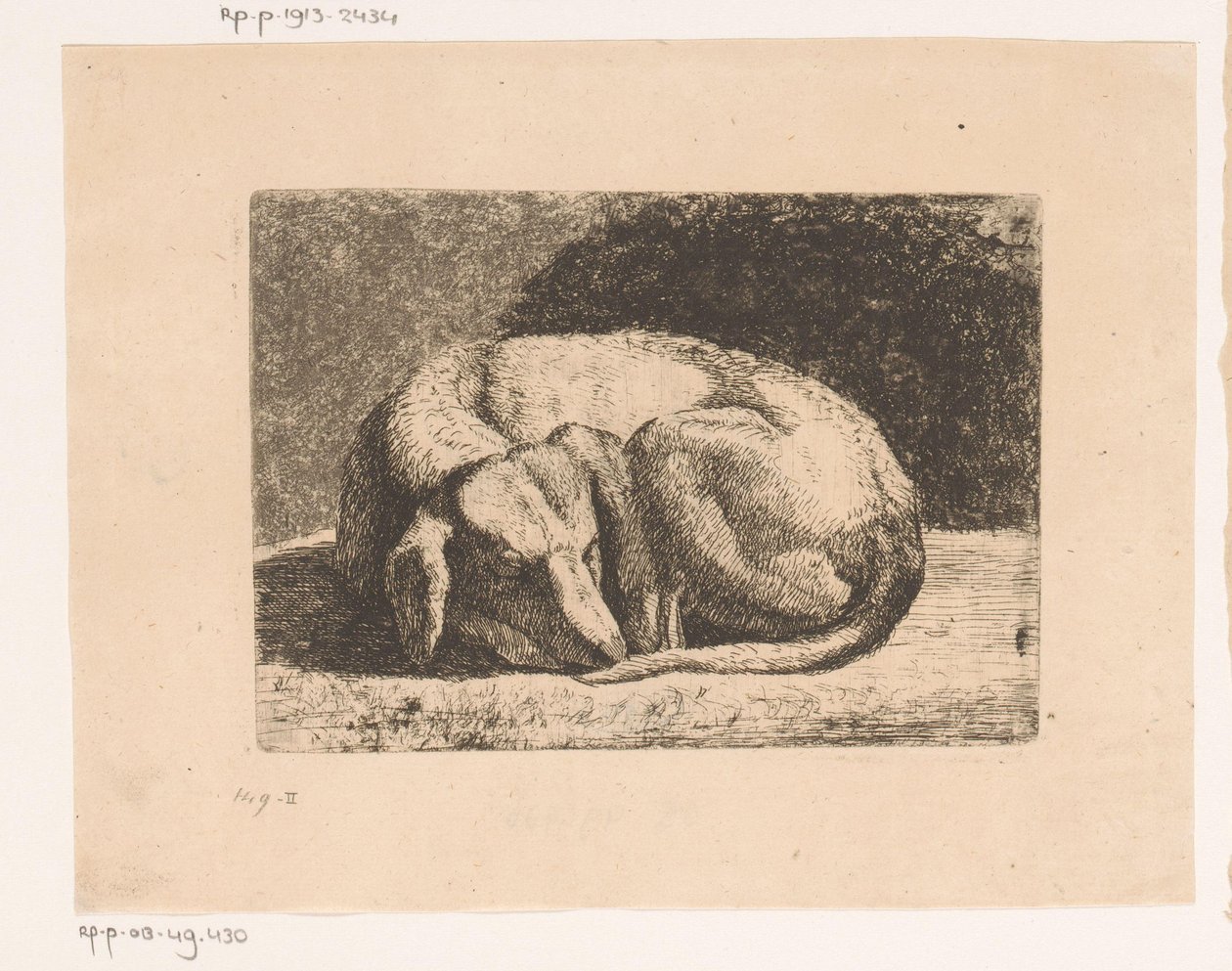 cachorro dormindo de Hendrik Jozef Franciscus van der Poorten