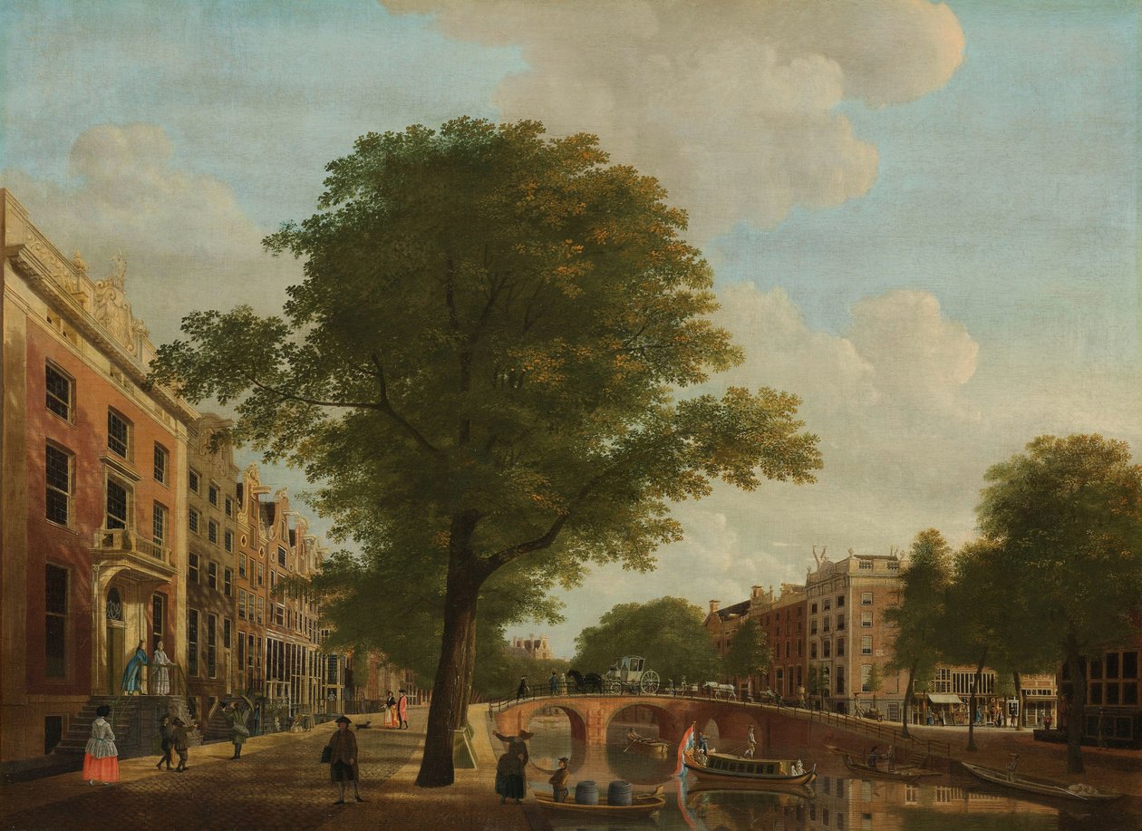 Vista do Herengracht perto da Leidsestraat, Amsterdã de Hendrik Keun