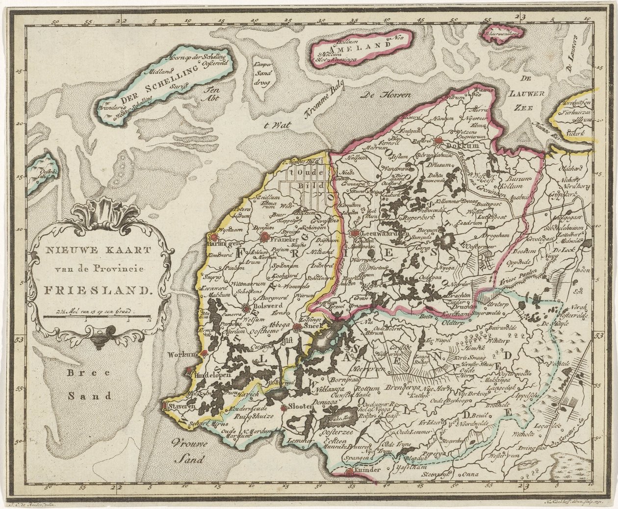 Mapa de Friesland
Novo mapa da província de Friesland (título sobre o objecto) de Hendrik Kloekhoff