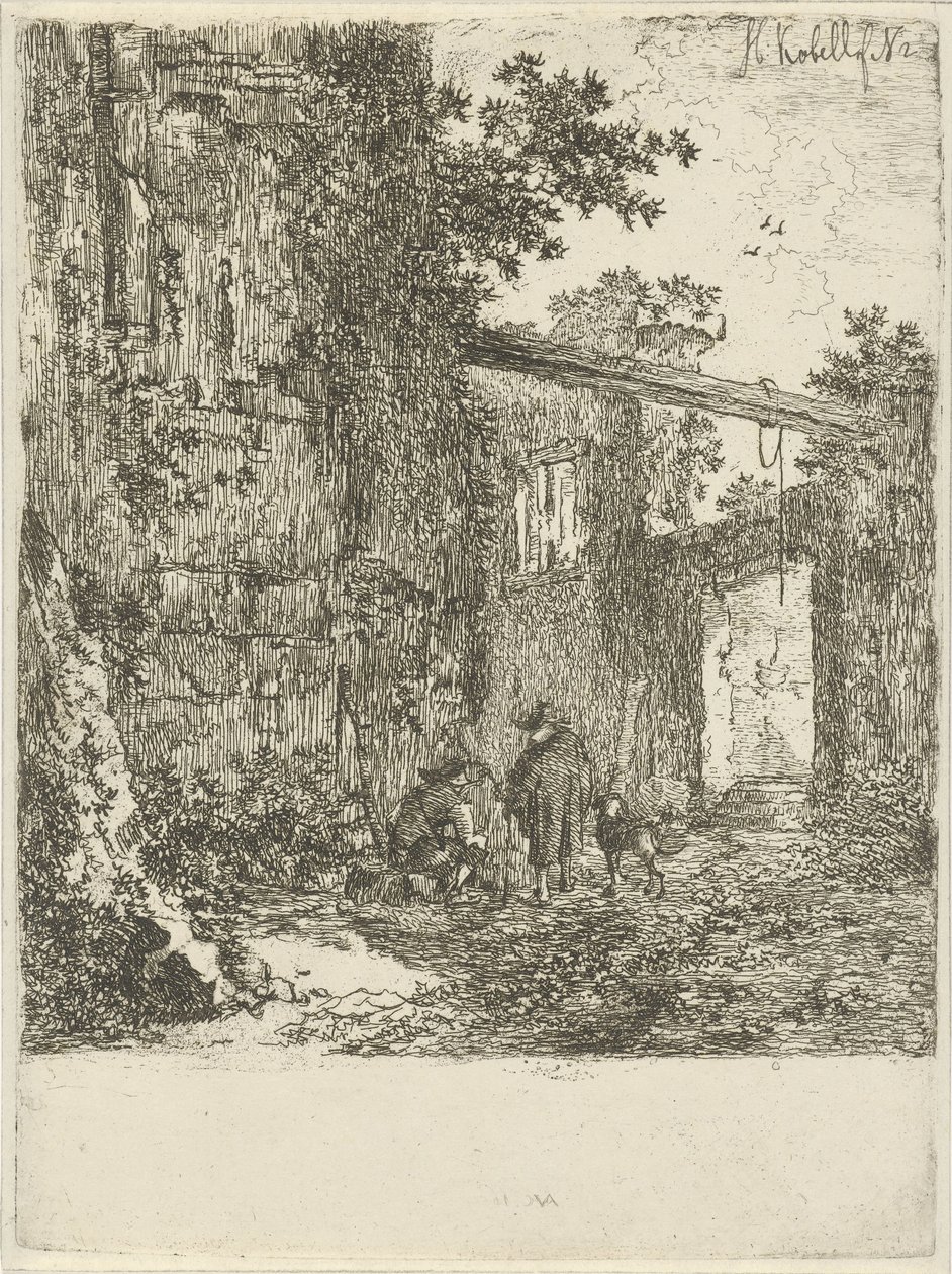 Ruínas cobertas de vegetação de Hendrik Kobell