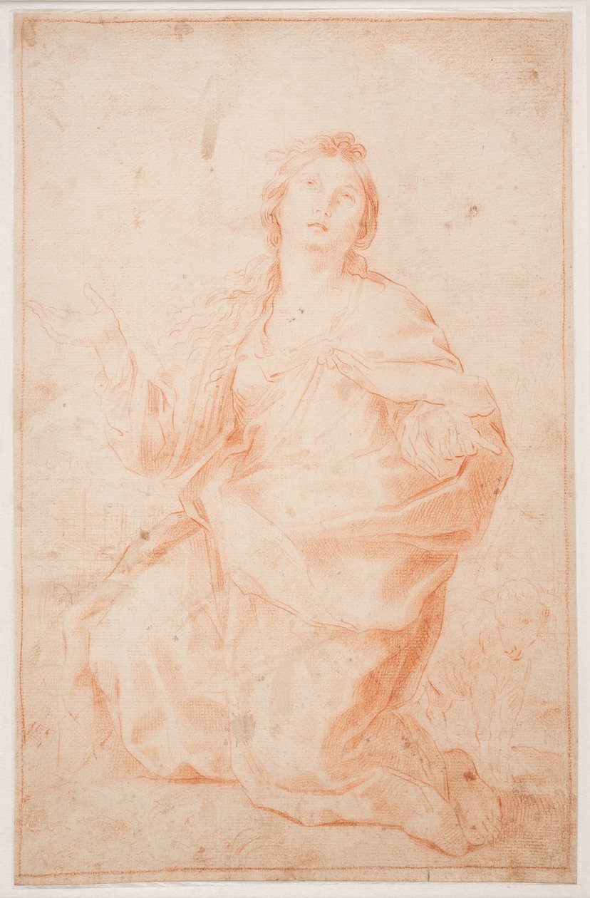 Santa Inês ajoelhada de Hendrik Krock