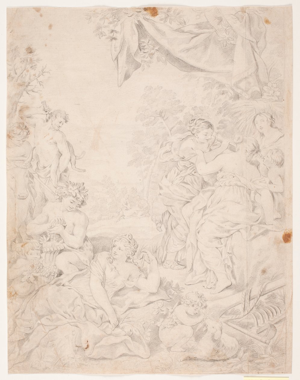 Sølvalderen. Estudo depois da composição de Pietro da Cortona na Sala della Stufa, Palazzo Pitti, Florença de Hendrik Krock