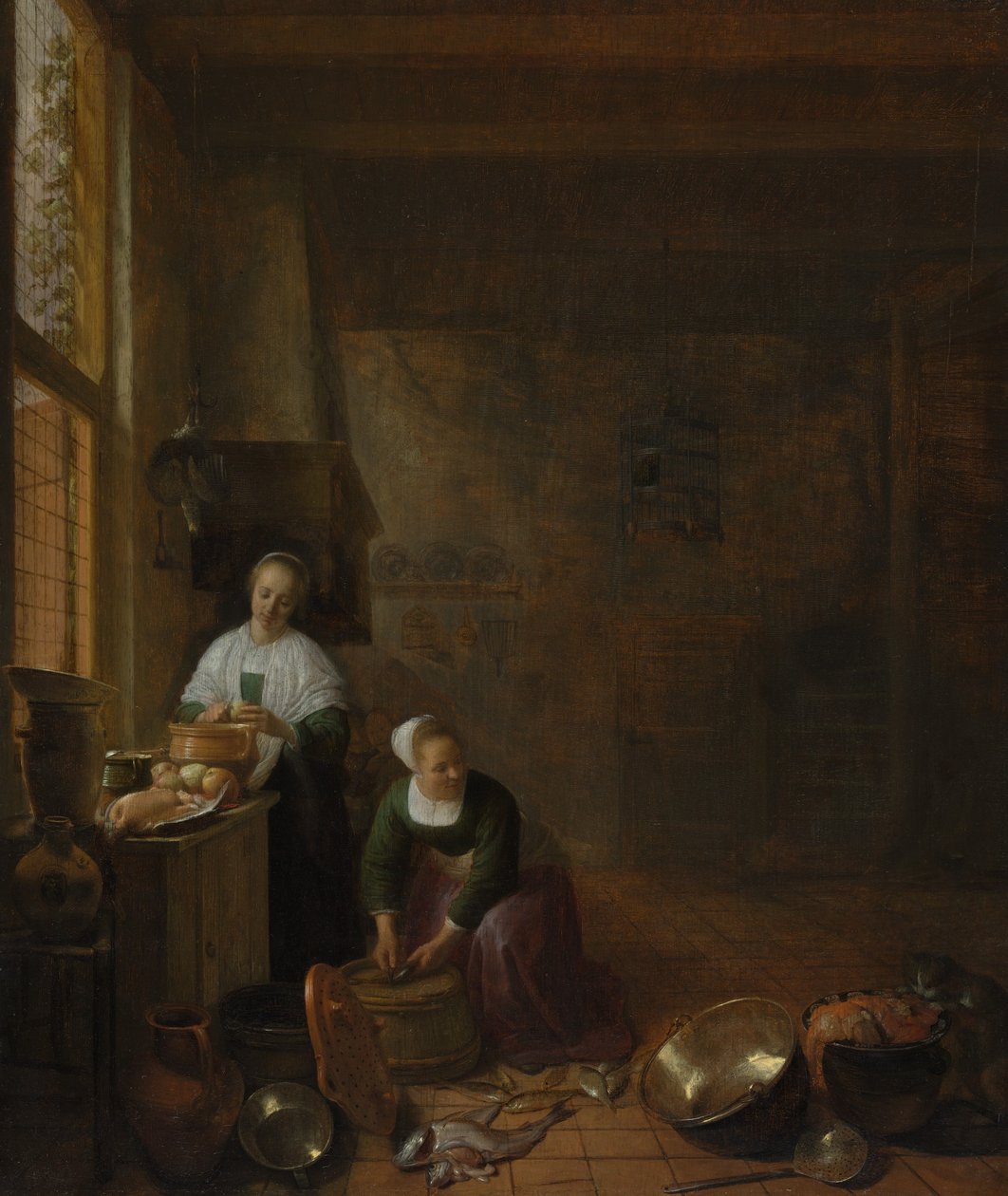 Uma cozinha, c. 1643. de Hendrik Martensz. Sorgh