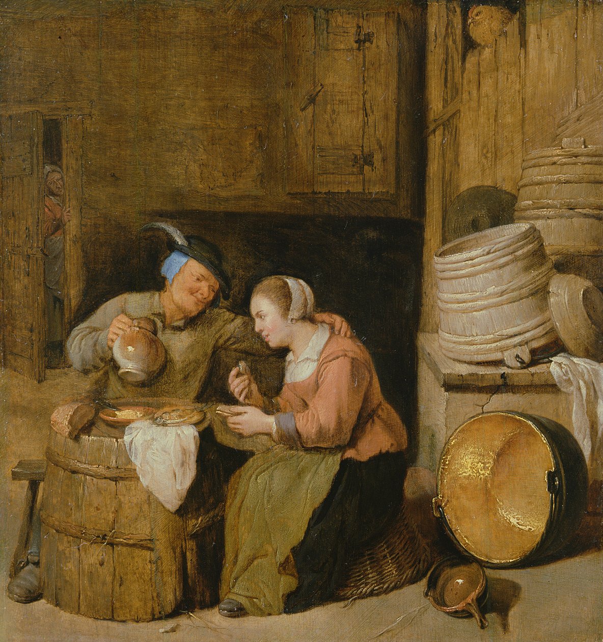 Uma cena interior com dois camponeses de Hendrik Martensz Sorgh