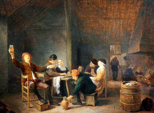 Festa dos Camponeses numa Taberna (óleo sobre painel) de Hendrik Martensz Sorgh