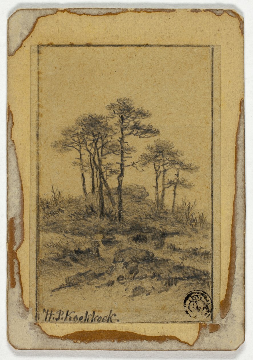 Árvores em Rocky Hill de Hendrik Pieter Koekkoek