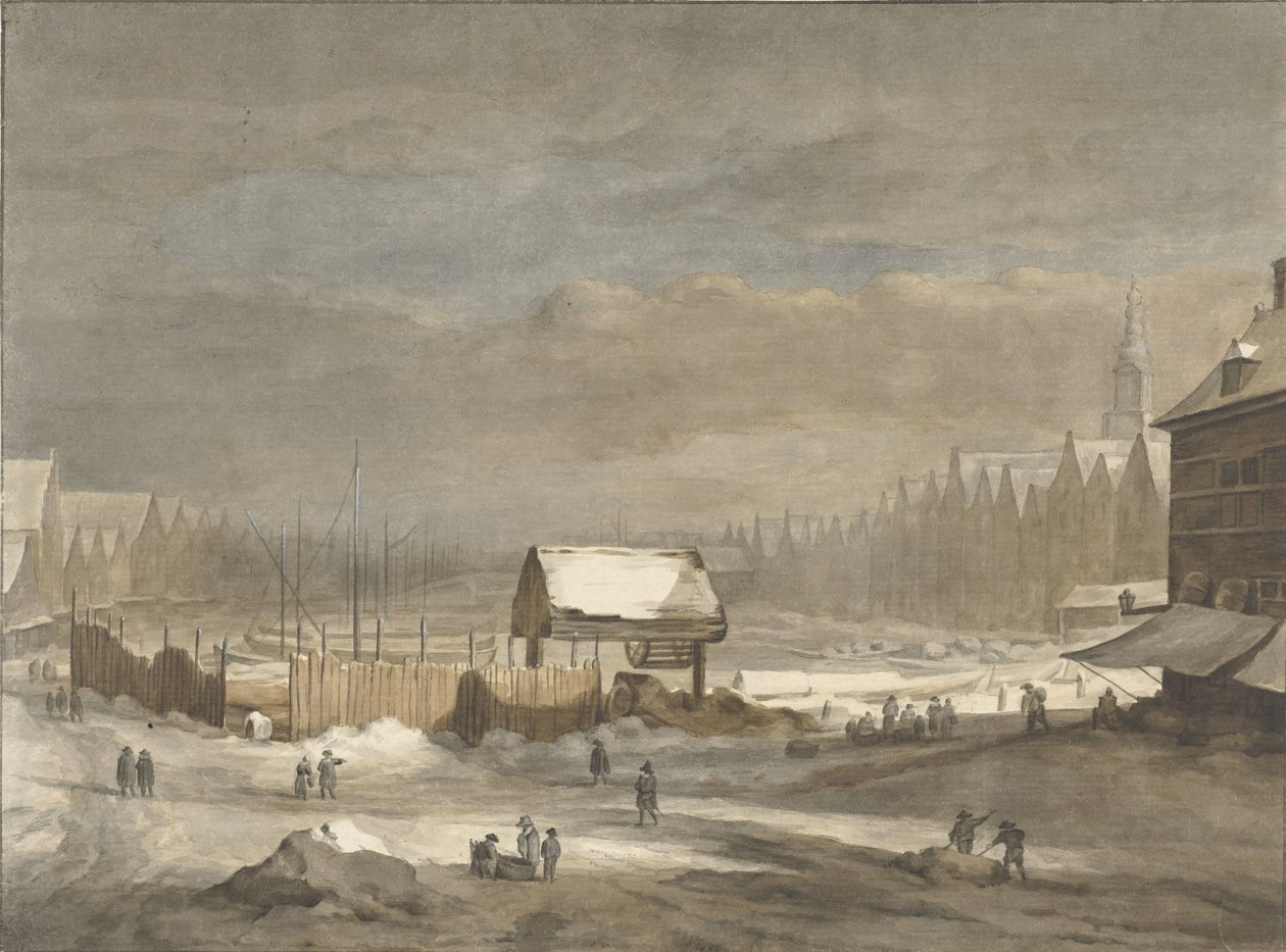 O Damrak no inverno de Hendrik Pothoven
