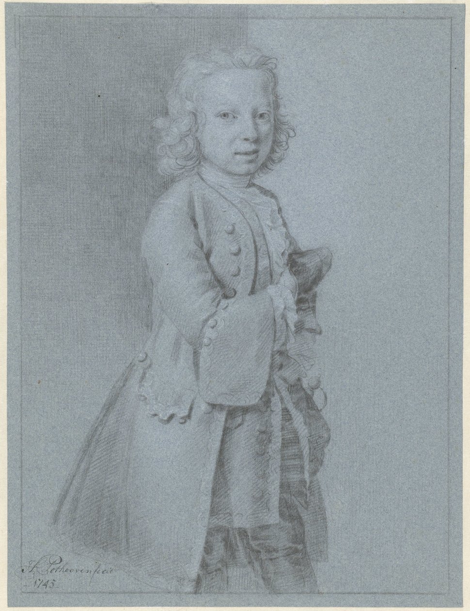 Retrato de um rapaz de pé de Hendrik Pothoven